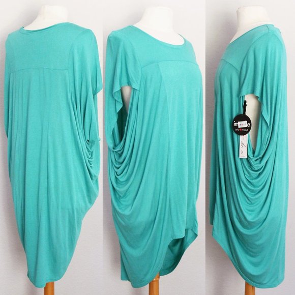 NEW Doo Ri Impulse from Macy's Turquoise Blue Longline Tunic Top S Lagenlook NWT - Picture 9 of 9
